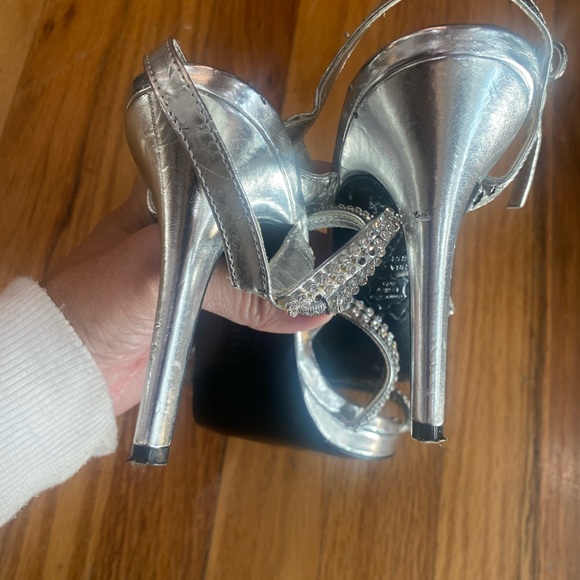 Nina Silver Rhinestone Heels - Picture 4 of 4